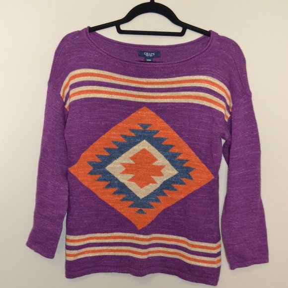 Small Chaps Purple Aztec Sweater - Picture 1 of 3